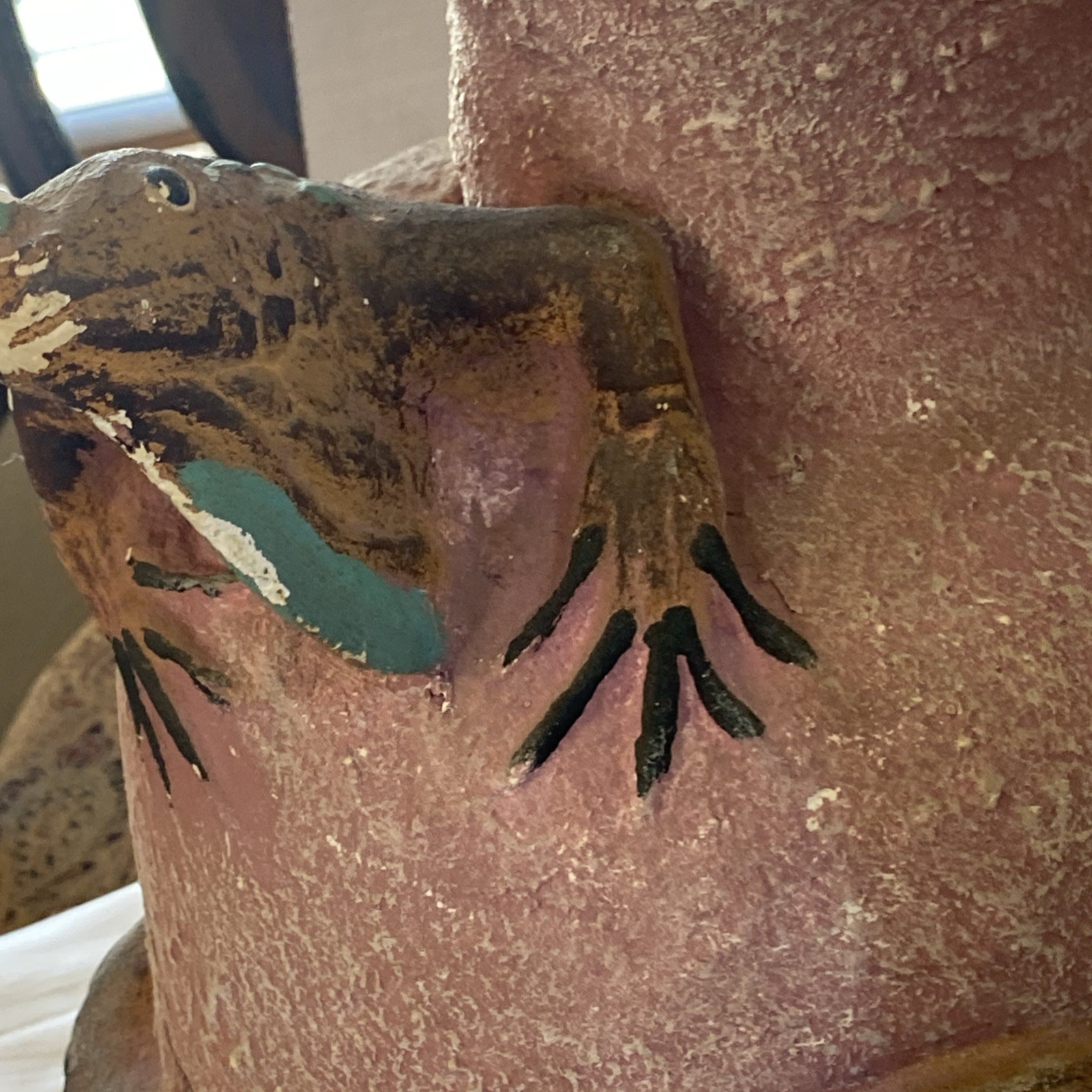 Vintage large Pottery Iguana Pot Garden Decor Handmade 22” Tall
