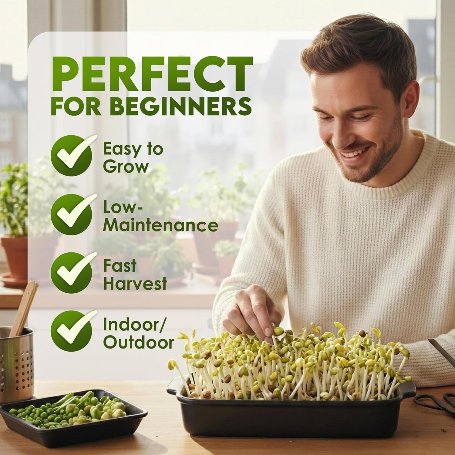 Nature Jim’s 16 Oz Mung Bean Sprouting Seeds – Easy Home Growing Instructions