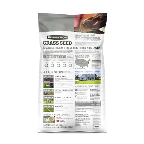 Grass Seed Mix Northern 40lb Fast Growing Lawn Repair 4000sqft Overseeding