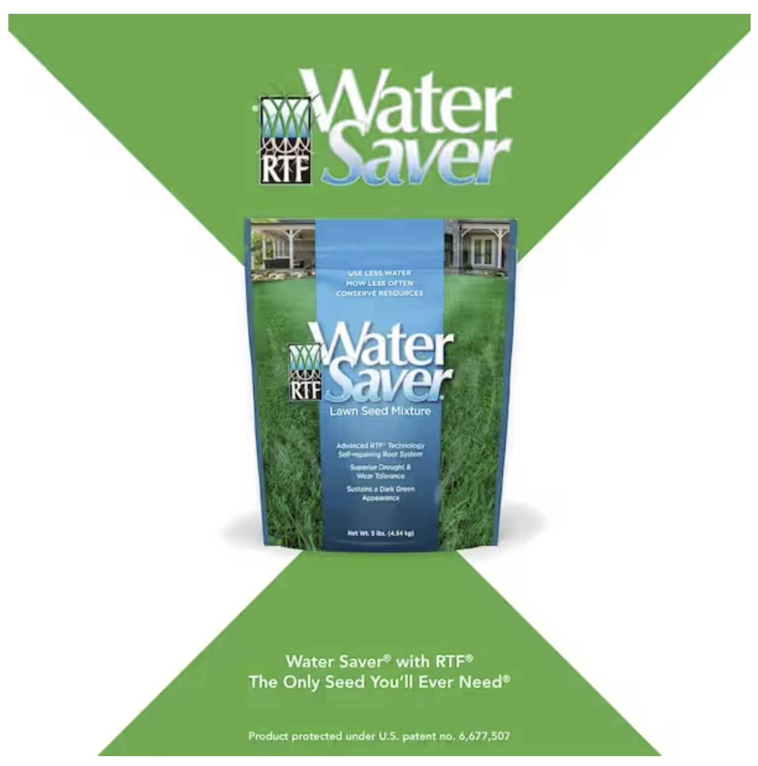 Water Saver 11110 10 lb Rhizomatous Tall Fescue RTF Grass Seed- Pack of 1