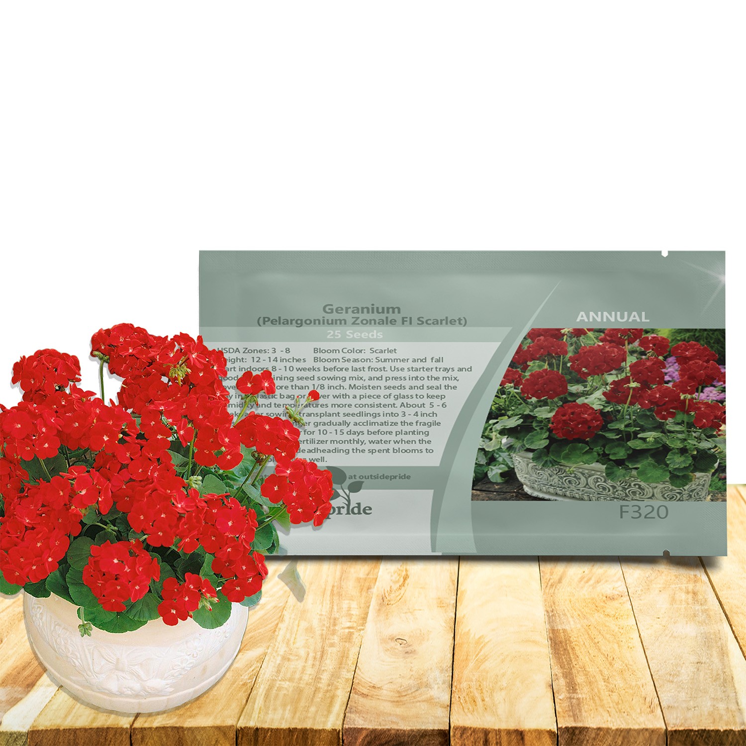 50 Seeds Geranium Drought Tolerant Geranium Scarlet Garden Plant Flower Seeds