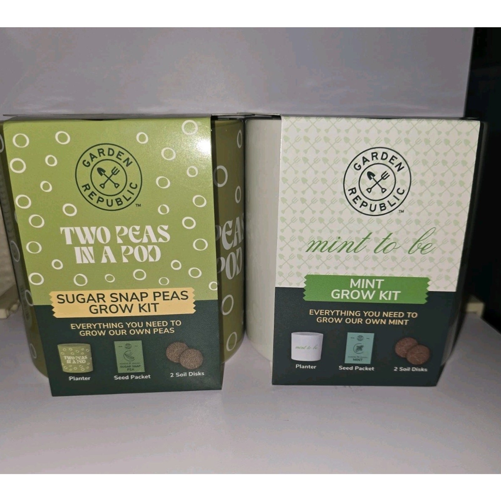 Garden Republic plant growing kits Two Peas in a Pod sugar snap pea kit Mint s24