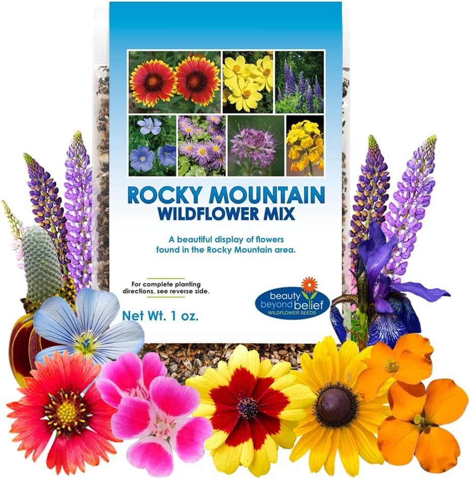Rocky Mountain Wildflower Seed Mix 1Oz – Premium Wildflower Seed Mix for Mountai