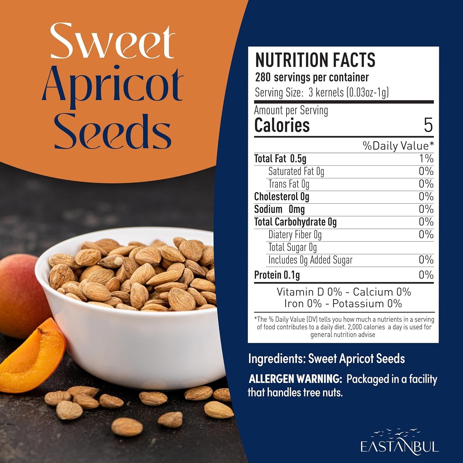 10oz Resealable Sweet Apricot Kernels – Natural, Healthy Snack Choice