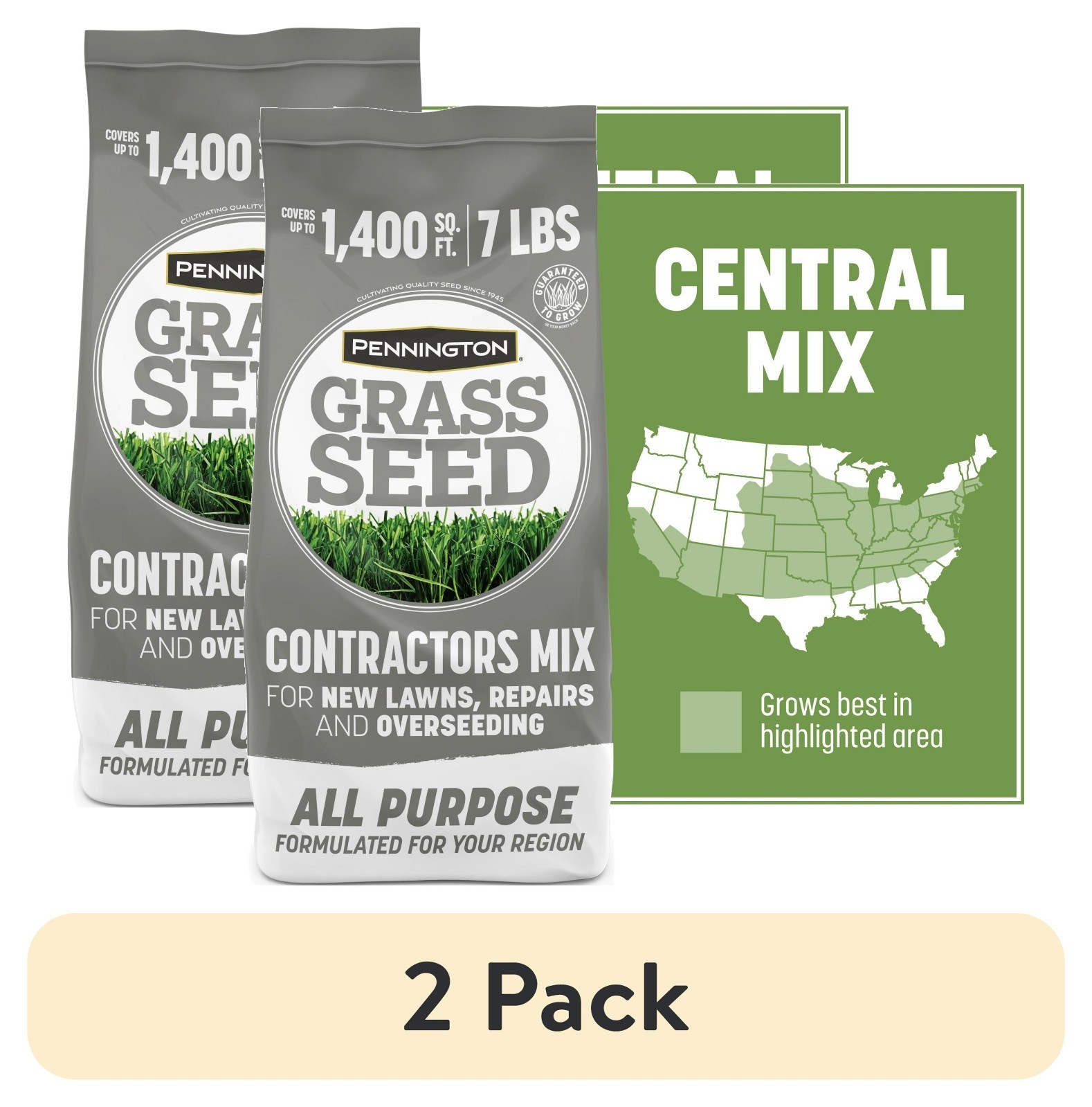 Pennington Contractors Central Grass Seed Mix, for Sun to Partial Shade, 7 lb.