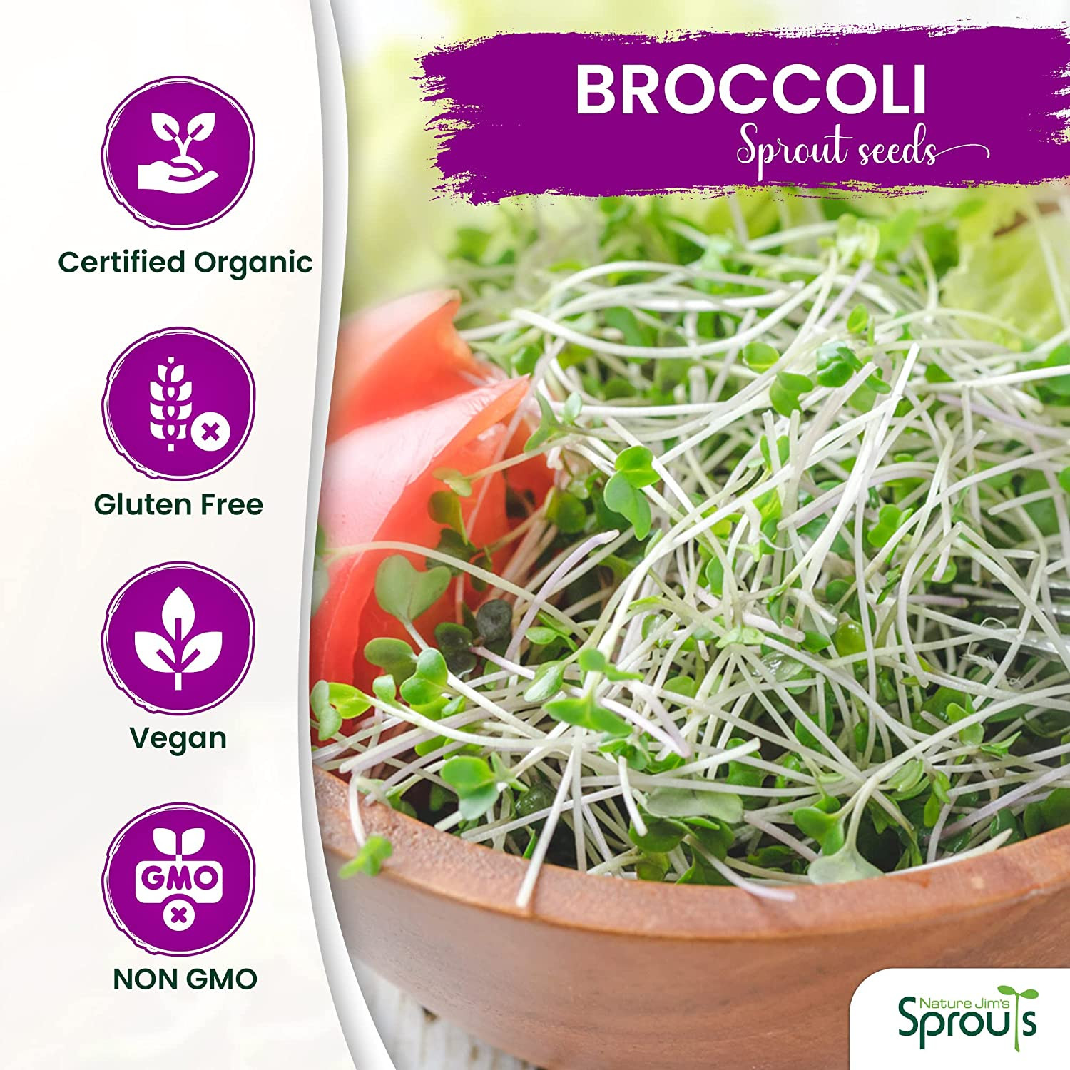 Broccoli Sprout Seeds /Nutritious Broccoli Seeds Sprout in 5 Days – 8Oz