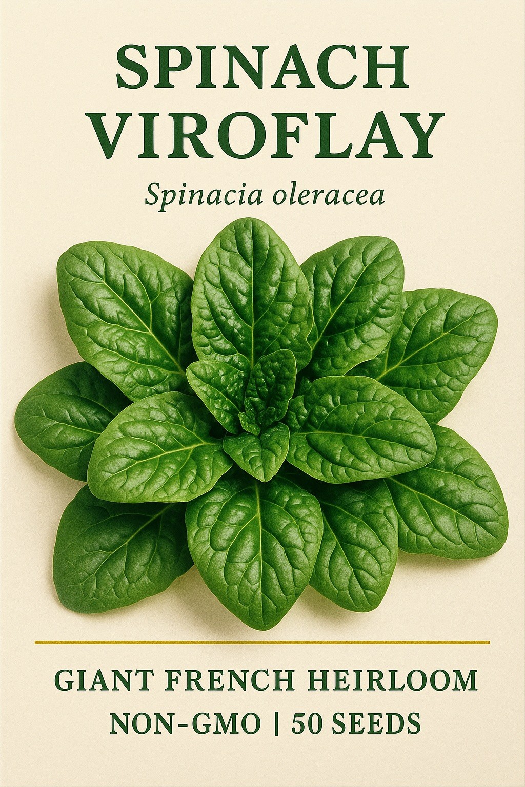 Spinach ‘Viroflay’ | Spinacia oleracea |Giant French Heirloom | Non-GMO | 200 Se