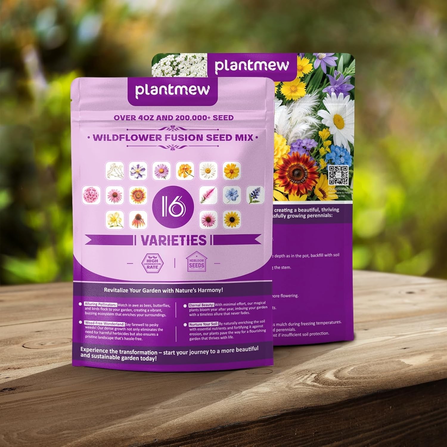 Heirloom Wildflower Seeds – 200,000 Count, 16 Varieties for Biodiversity