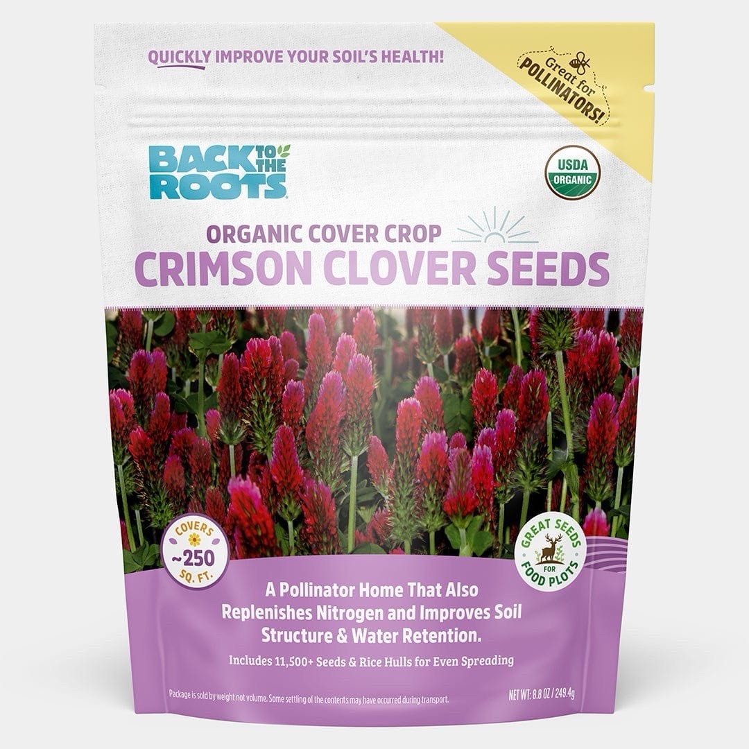 Back To The Roots Organic Crimson Cover Crop Seeds 8.8oz New Authentic