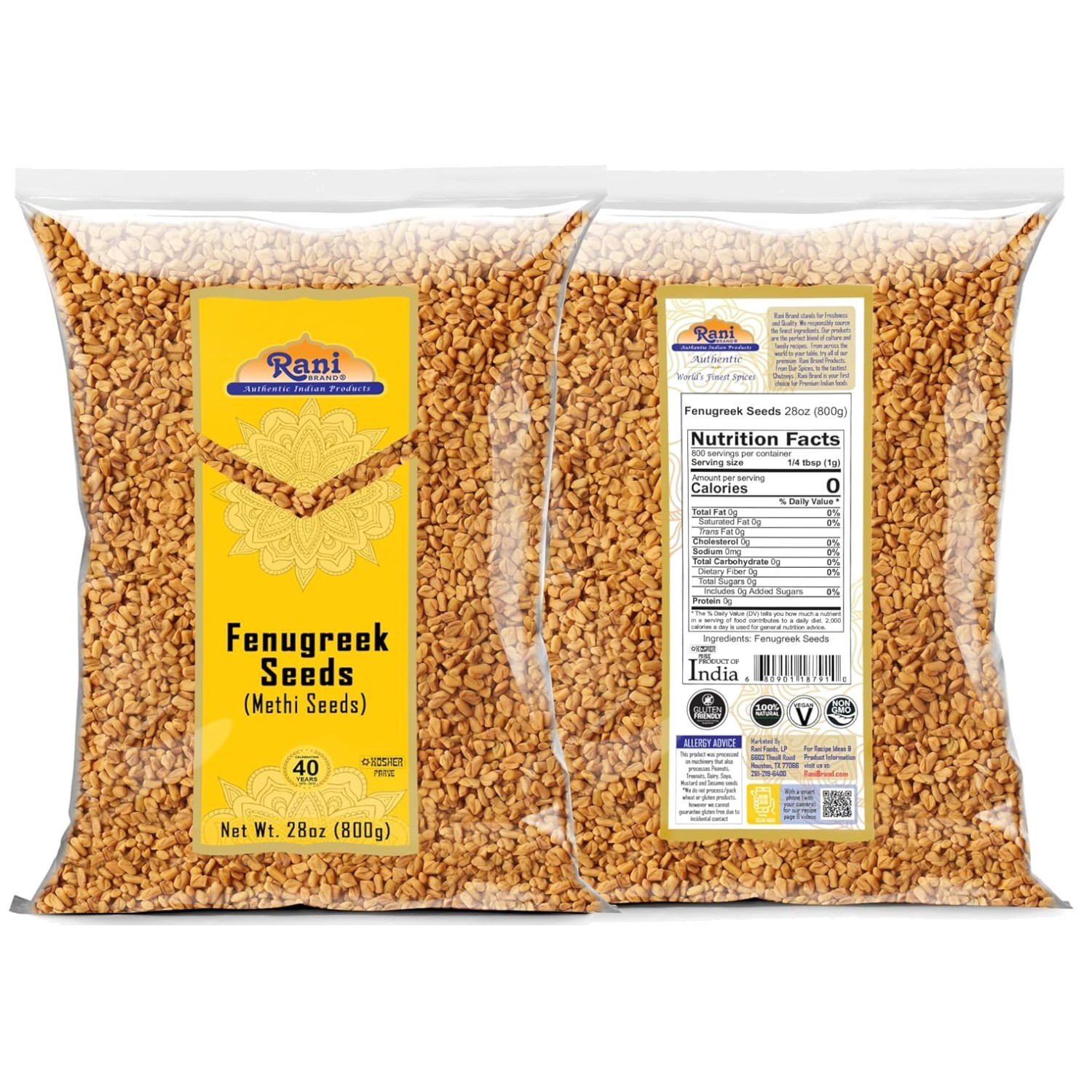 Rani Fenugreek Methi Seeds 28oz Gluten-Free