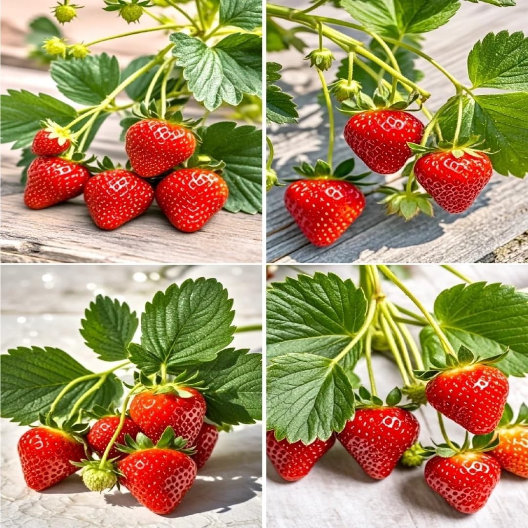 1700 Pieces Mixed Fruit Seeds for Garden Planting, 4 Varieties – Strawberry, Ras
