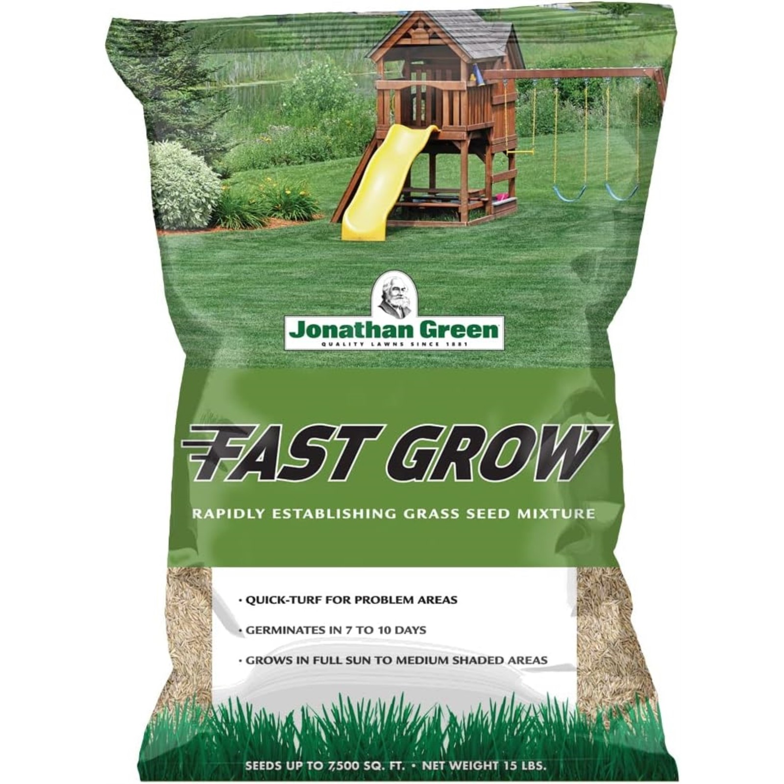 Jonathan Green (#10830) Fast Grow Grass Seed Mixture, 15lb bag, 4 Pack