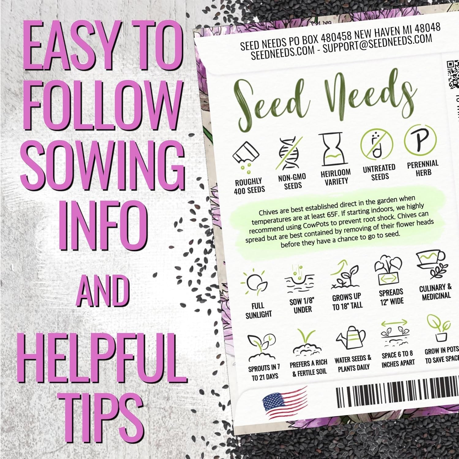 Culinary Herb Seeds Collection – 12 Individual Non-GMO Packets for Home Gardens