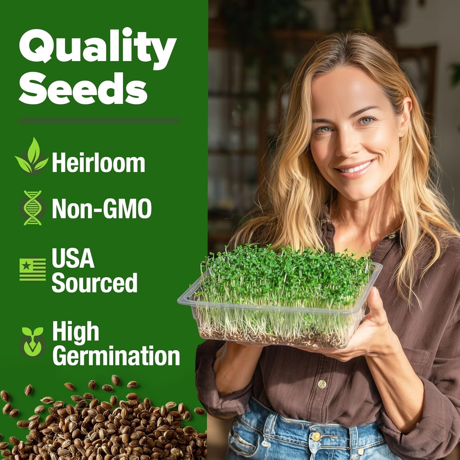 Sprouting Seeds Mix – Microgreens 118,200 Seeds for Indoor Growing – Non-GMO …