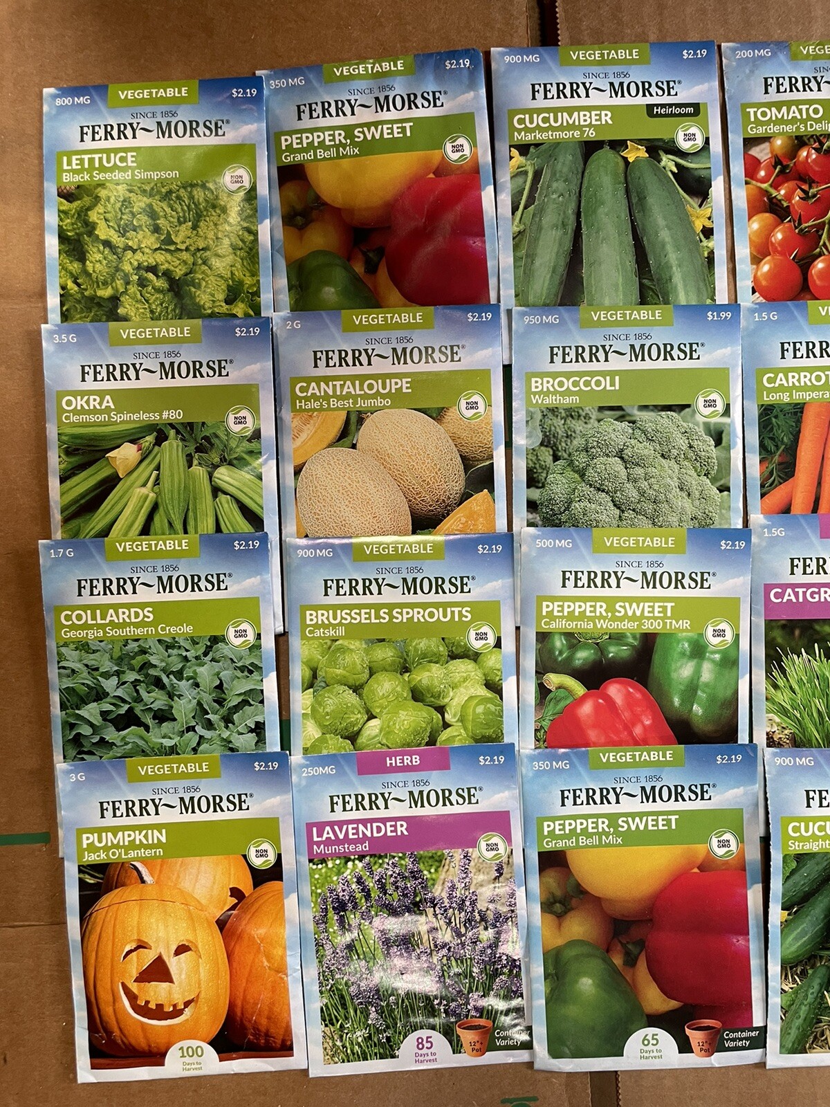 Lot Of 25 Vegetable And Herb Seed Packets Packs 23&24 Non GMO Organic Random Mix