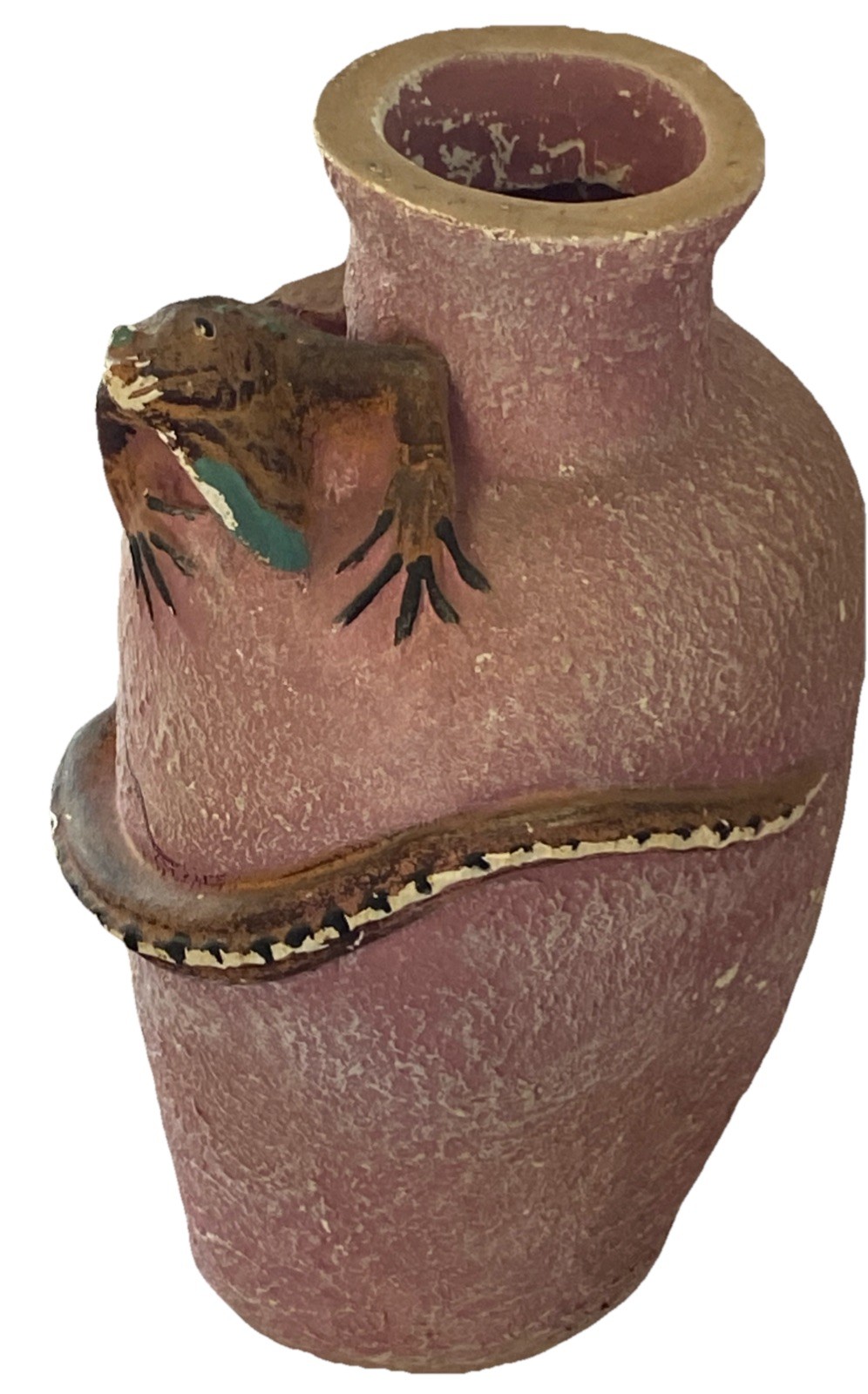 Vintage large Pottery Iguana Pot Garden Decor Handmade 22” Tall