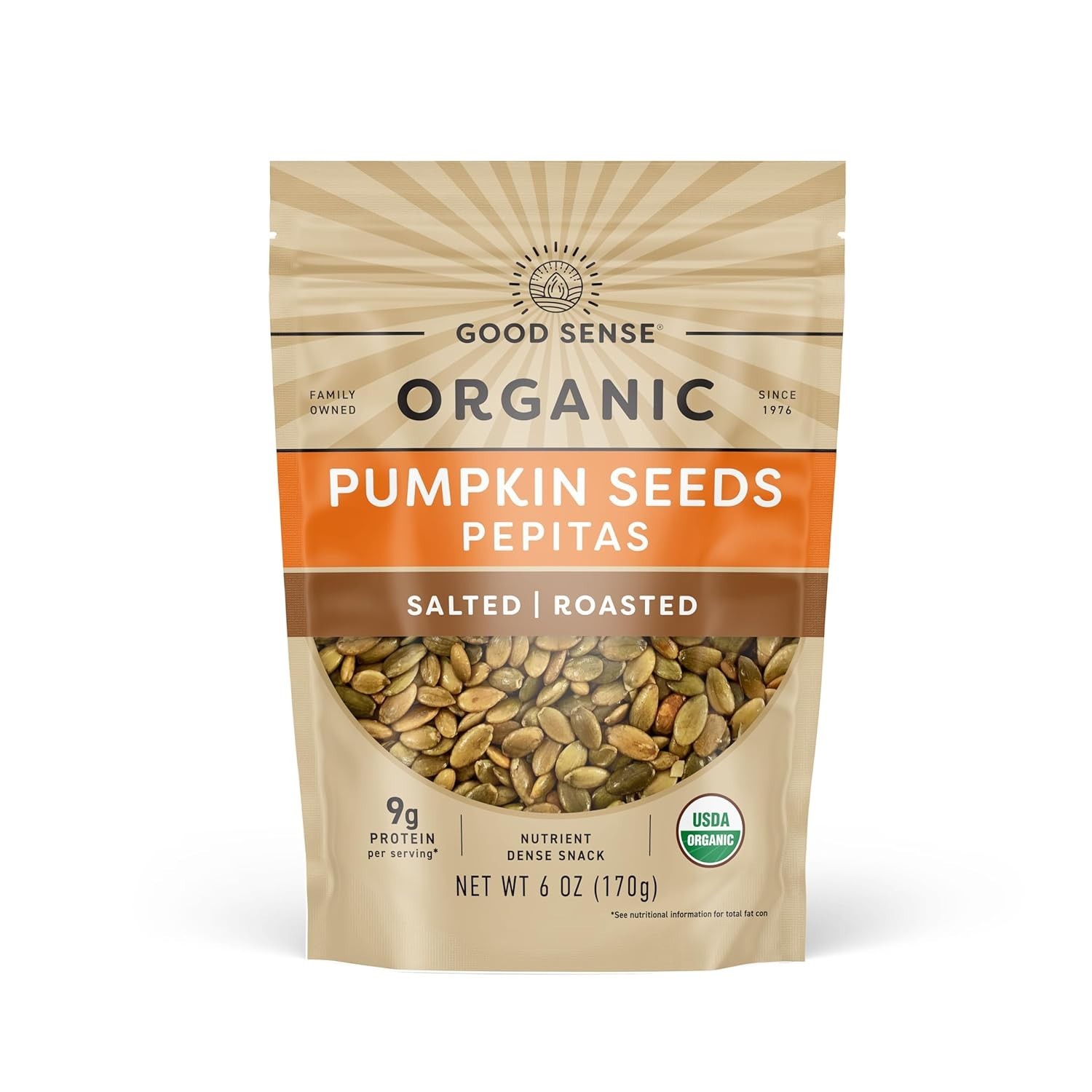 Crispy Organic Roasted & Salted Pumpkin Seeds – Healthy 6 Oz Snack Choice