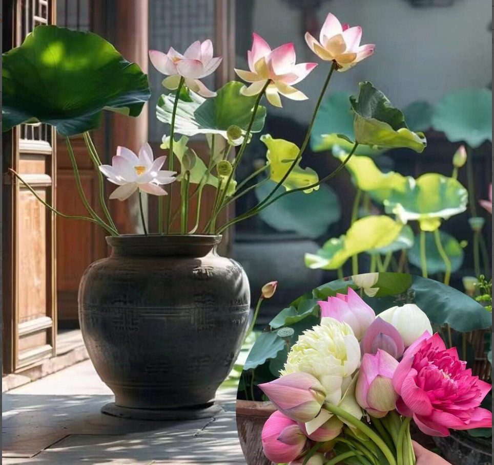 Lotus Mixed Color Bonsai Bowl Lotus Seeds – 15 Pcs