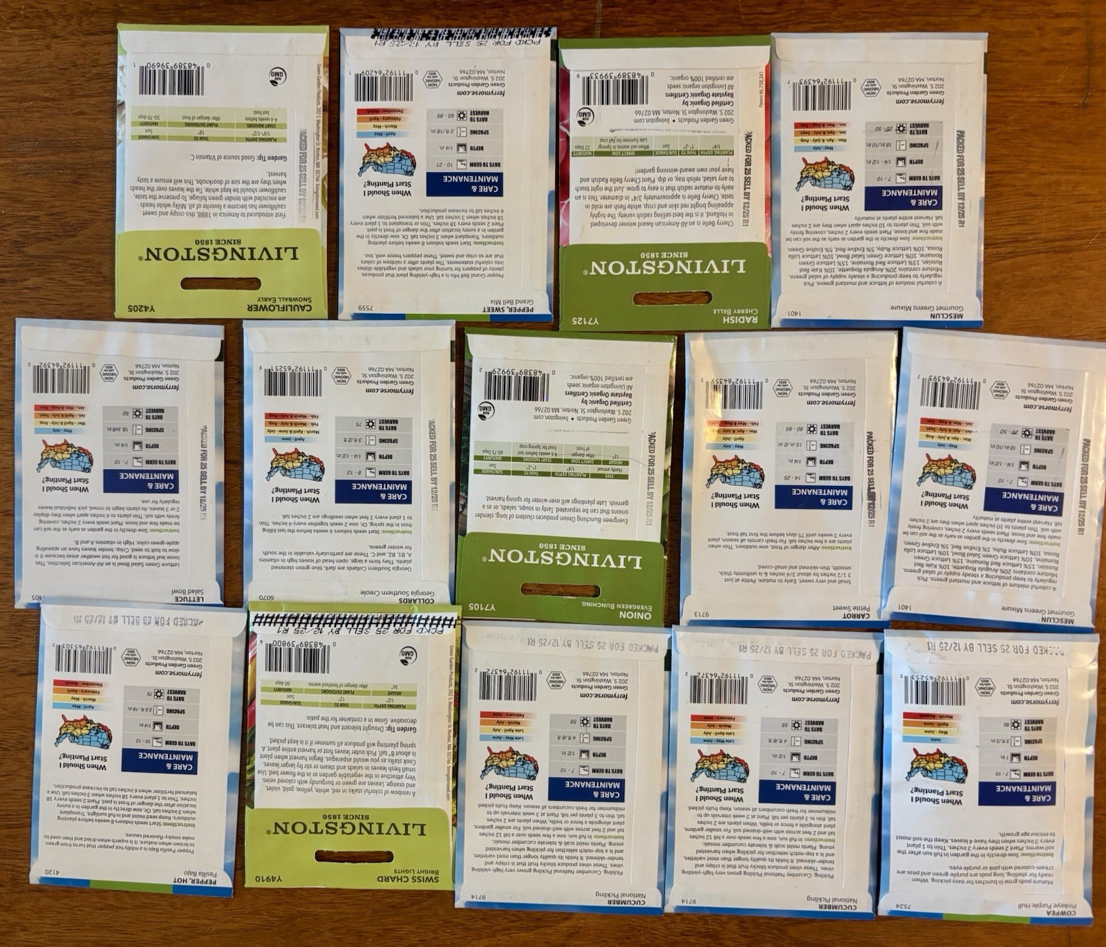 Lot Of 14 Packs Vegetable Seed Packs 2025