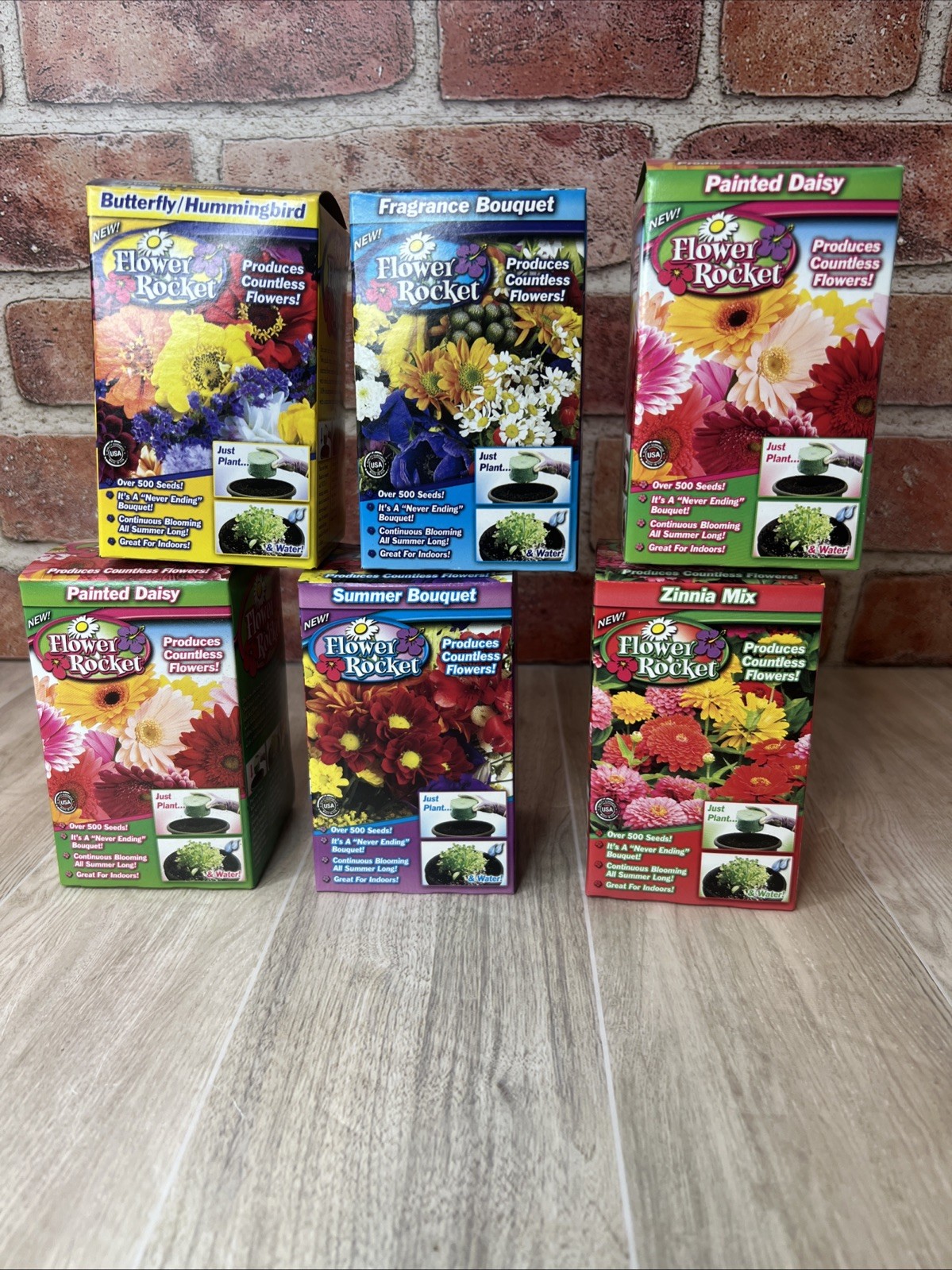 (6) Flower Rocket Over 500 Seeds *** AS SEEN ON TV *** Different Flowers – 🌺