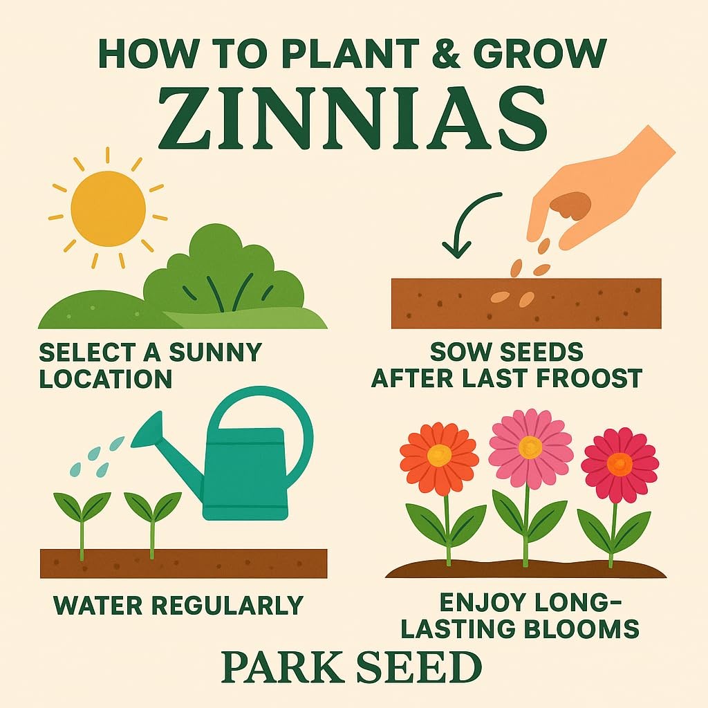 Zinnia Seeds, Planting Flowers, Easy to Grow, Non-GMO, Perfect for Spring Gar…