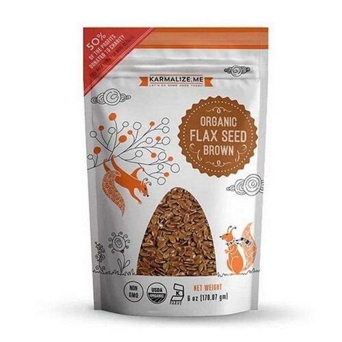 Brown Organic Flax Seed 6 Oz By Karmalize.Me