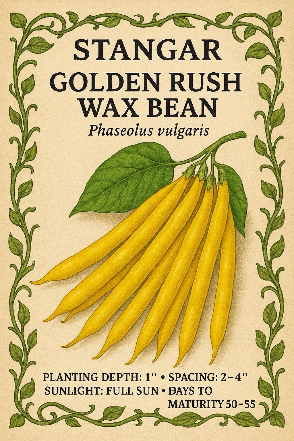 Golden Rush Wax Bean Seeds 2026 USA Seller Non GMO Heirloom
