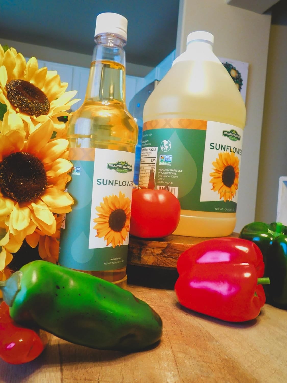 Healthy Cooking Oil – Non-GMO Sunflower Oil with Omega-3 & Vitamin E – 1 Gallon