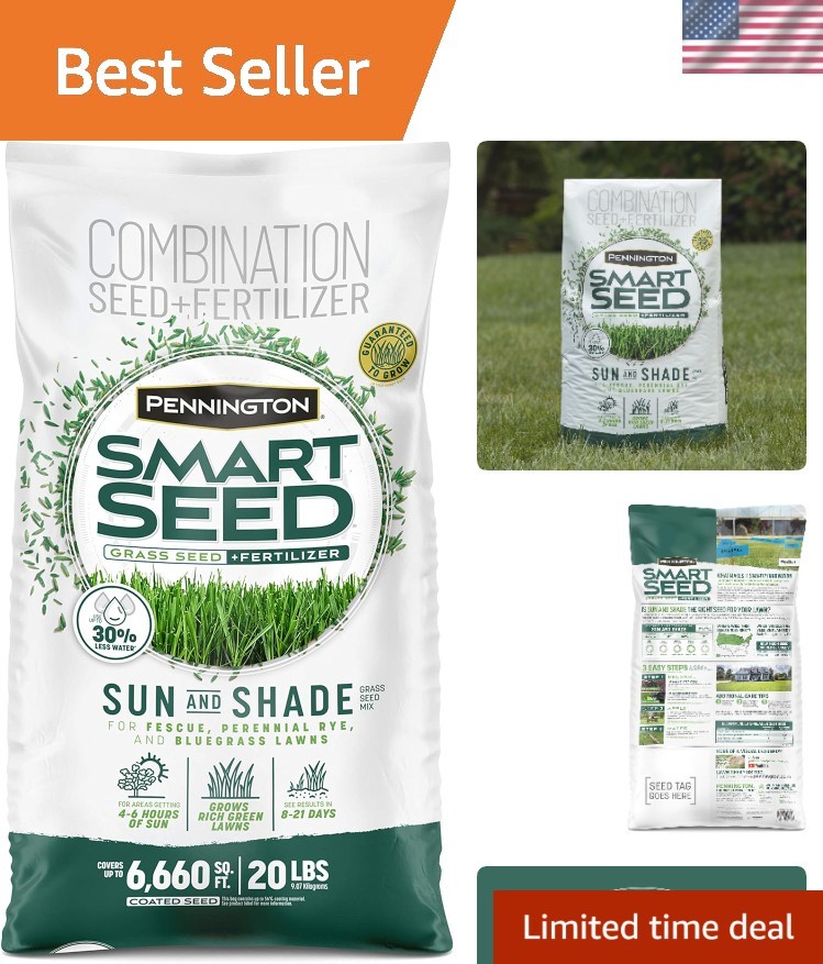 Natural Sun & Shade Grass Seed Mix 20 lb – Thrives in Sun and Moderate Shade