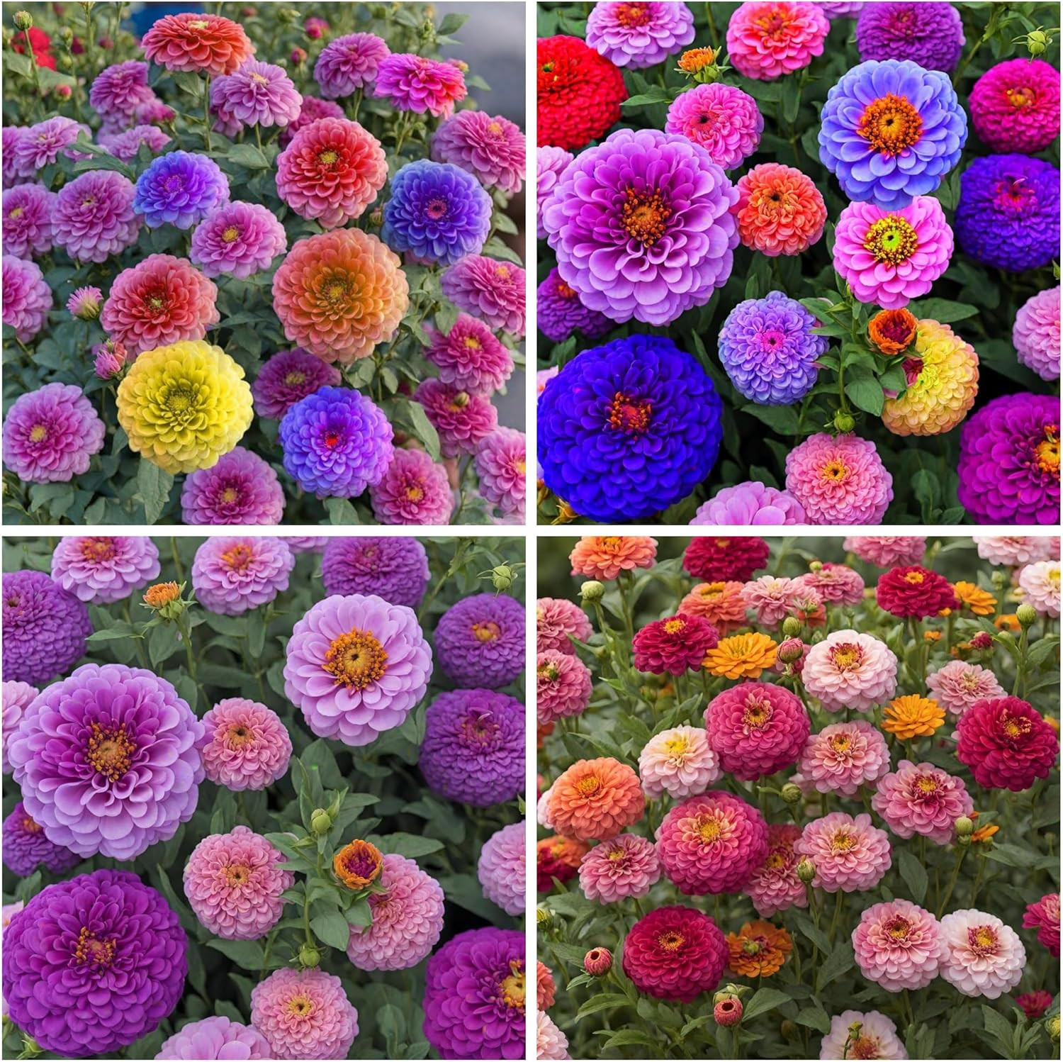 1000+ Crazy Blend Zinnia Seeds for Planting Non-Gmo Mixed Color Zinnia Flowers S