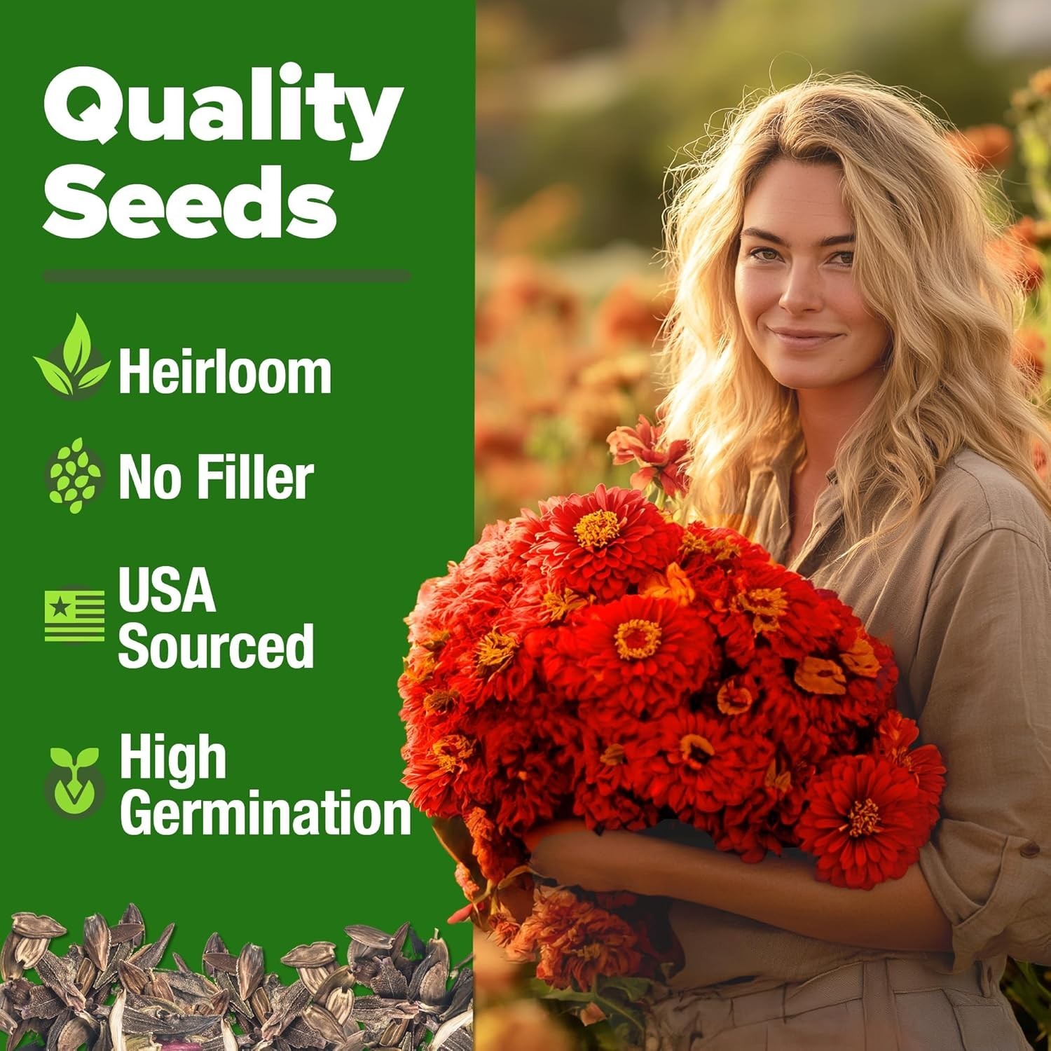 150 Count Will Rogers Zinnia Seeds – High Germination & Low Maintenance Blooms