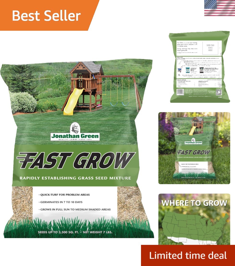 7 lb Jonathan Green Fast Grow Grass Seed – Natural Blend for Healthy Tuffs
