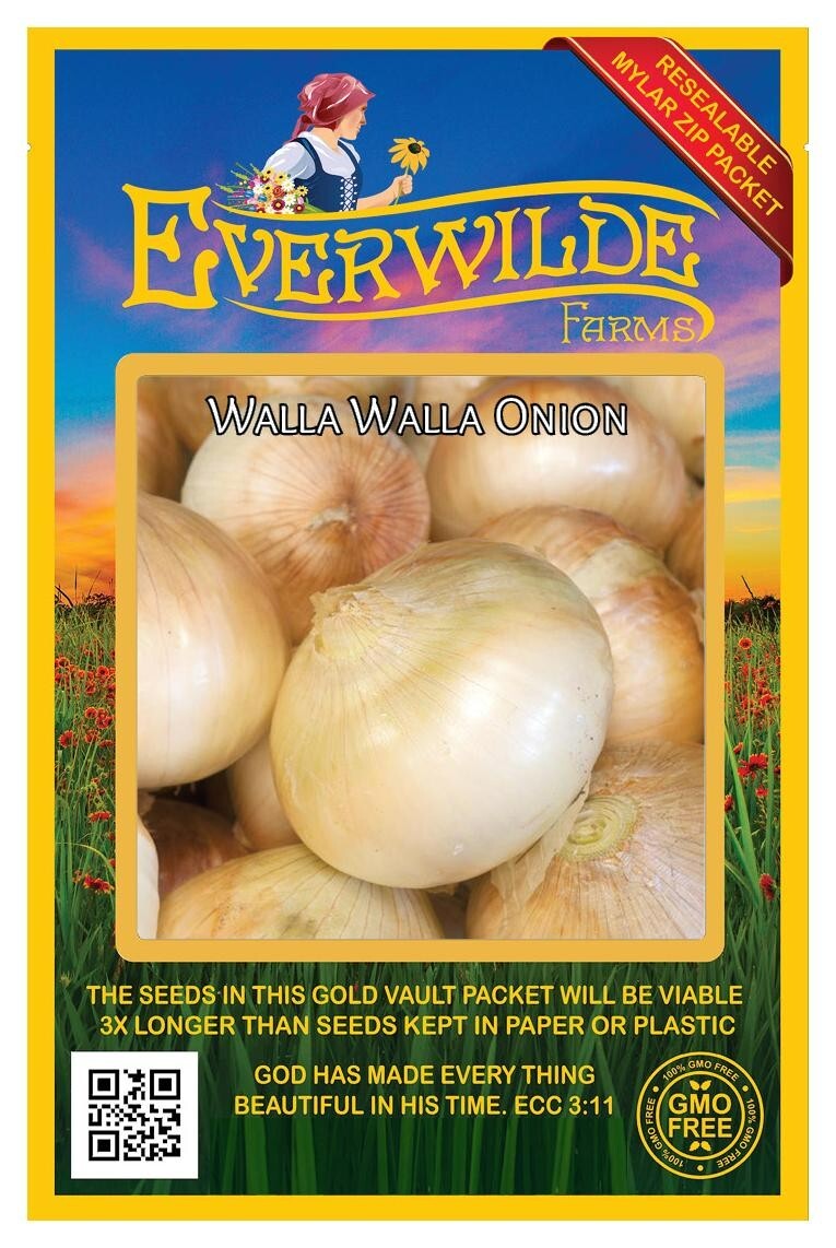 1 Oz Walla Walla Onion Seeds – Everwilde Farms Mylar Seed Packet