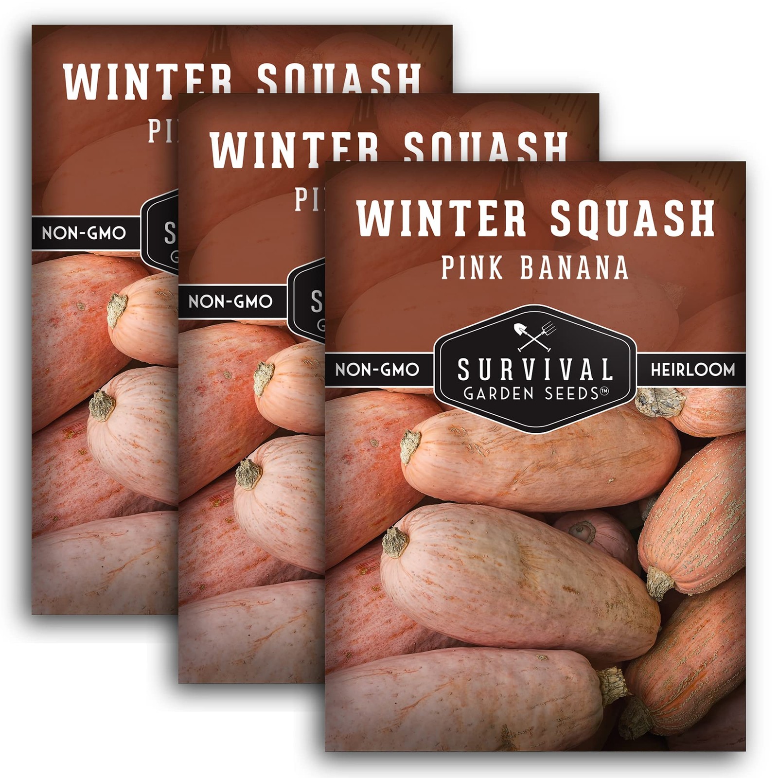 Heirloom Pink Banana Winter Squash Seeds NonGMO, High Yield, Easy to Grow