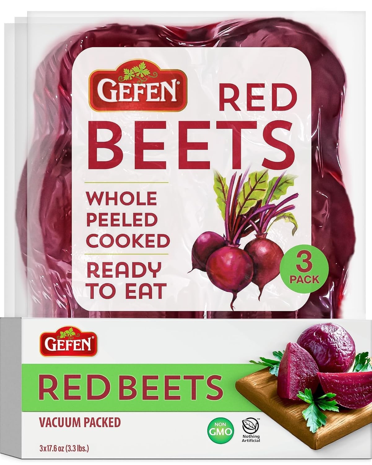 Healthy & Convenient Red Beets – 3 Pack (1.1 lb), Ideal for Quick Meals & Travel