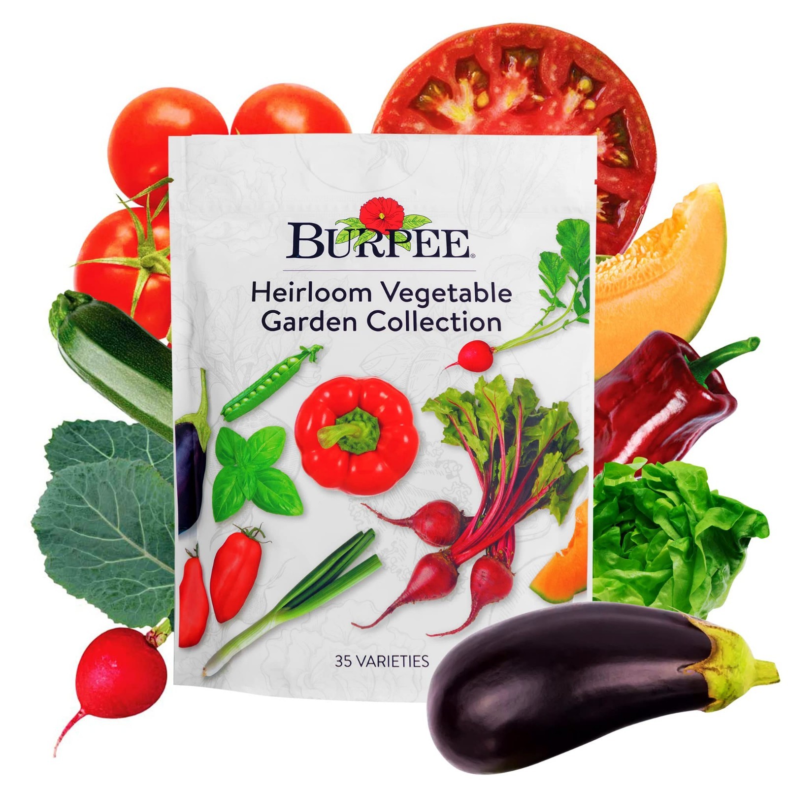Heirloom Vegetable Seeds Variety Pack – 35 Non-GMO Garden Seeds, Lettuce, Beans,