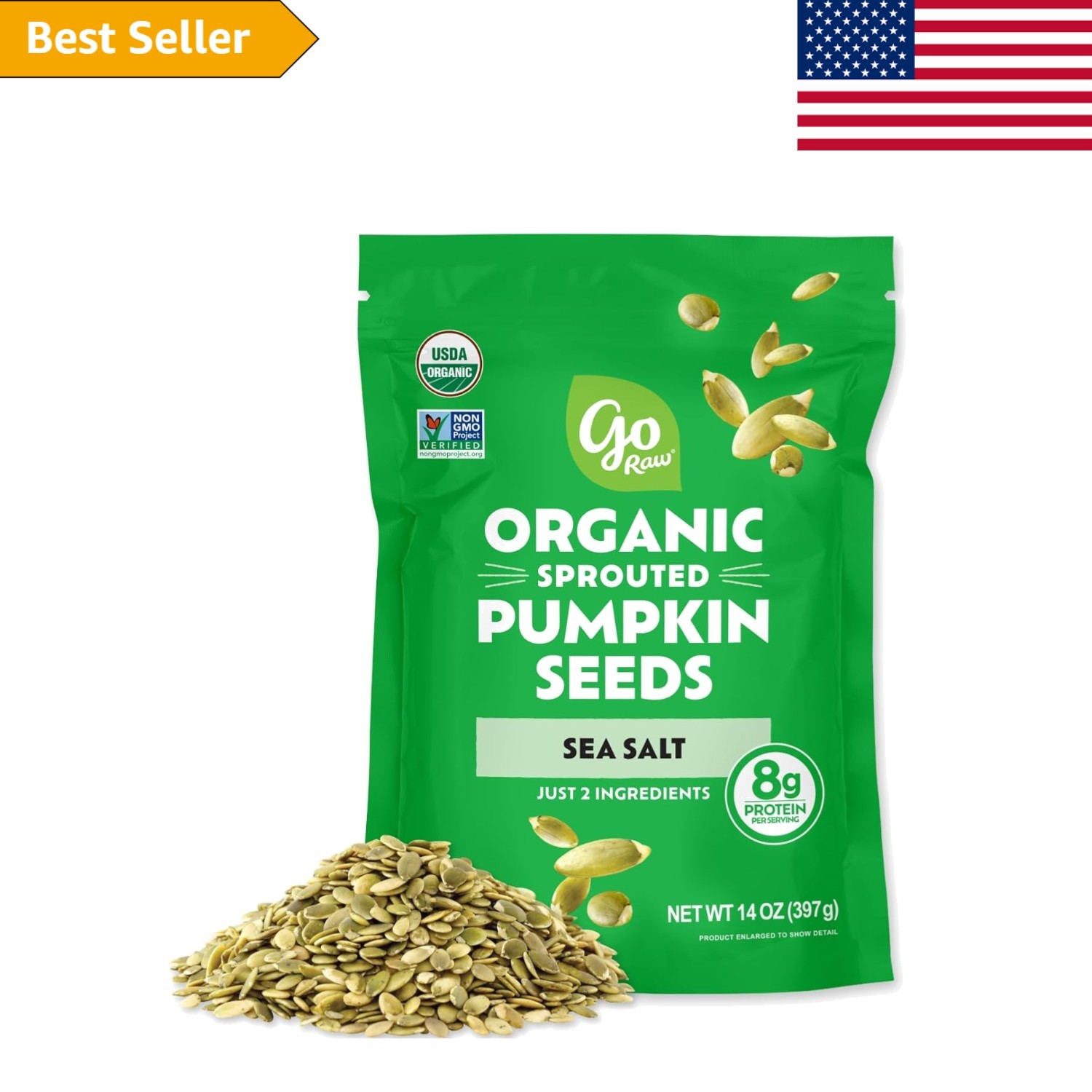 Savory Organic Sprouted Pumpkin Seeds, 14 Oz – Perfect for Snacking & Recipes
