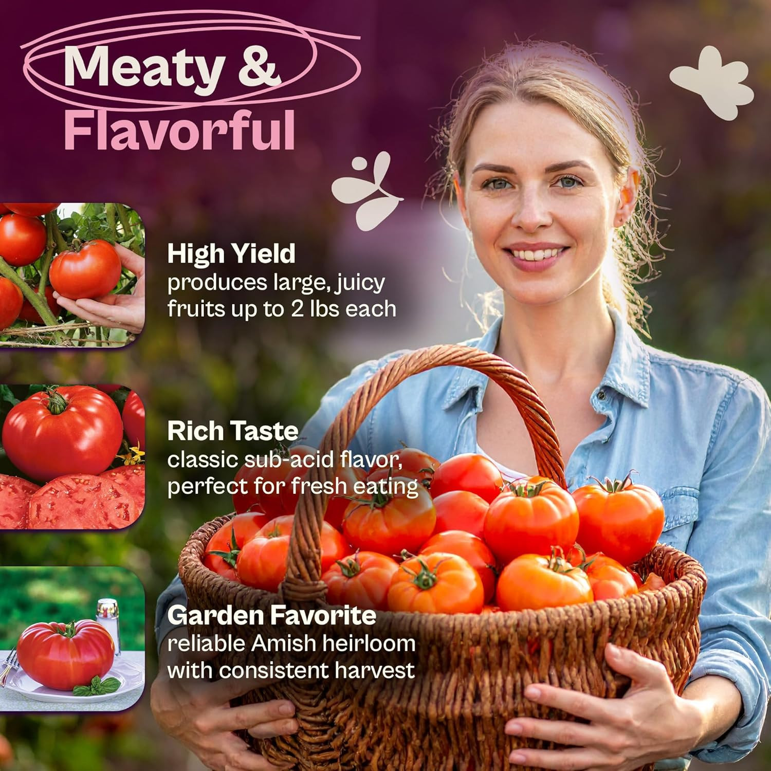 350 Beefsteak Tomato Seeds (Solanum Lycoperscium) – Determinate Beefsteak Tomato