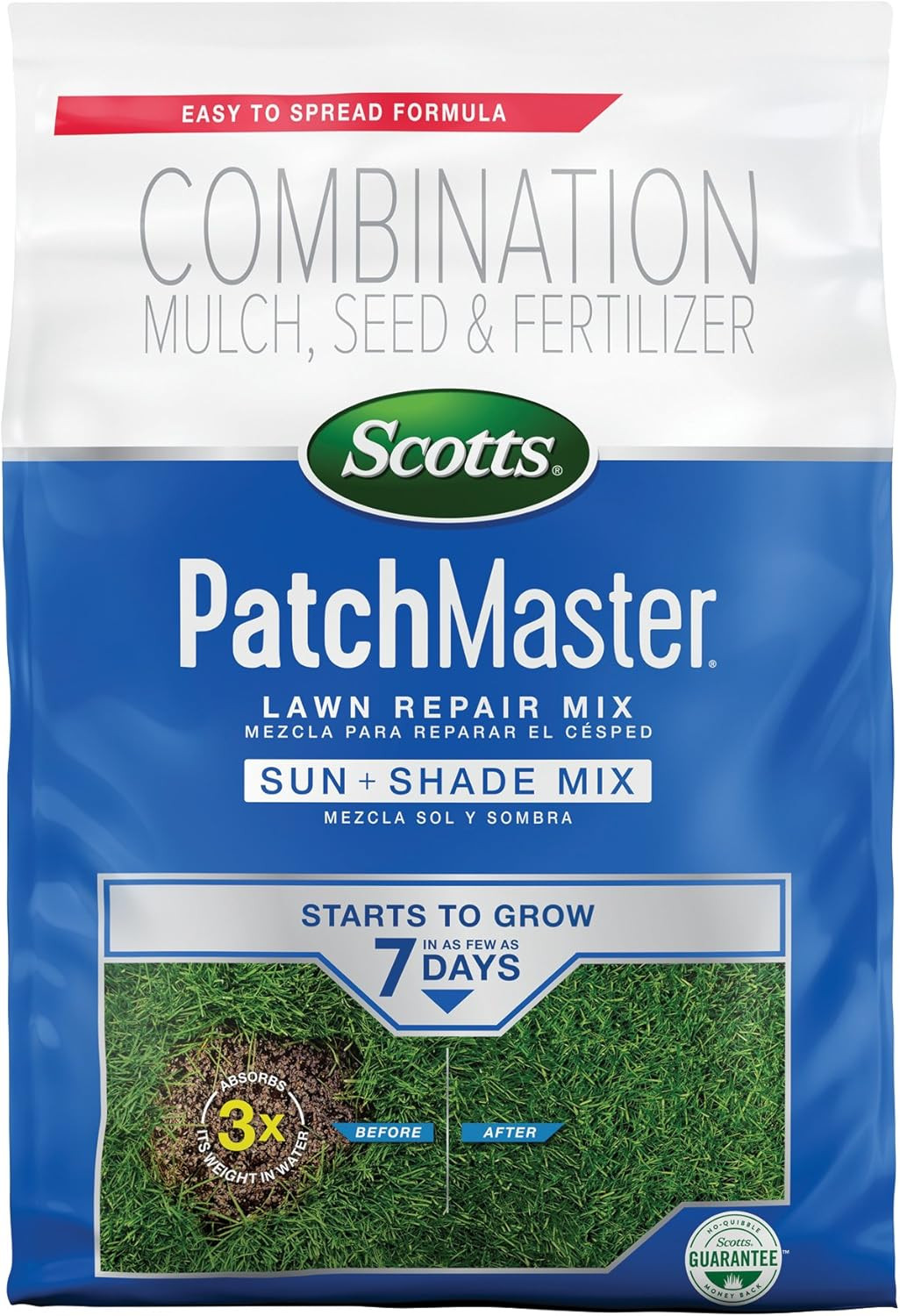 Scotts Patchmaster Lawn Repair Mix Sun + Shade Mix – Combination Grass Seed, Gra