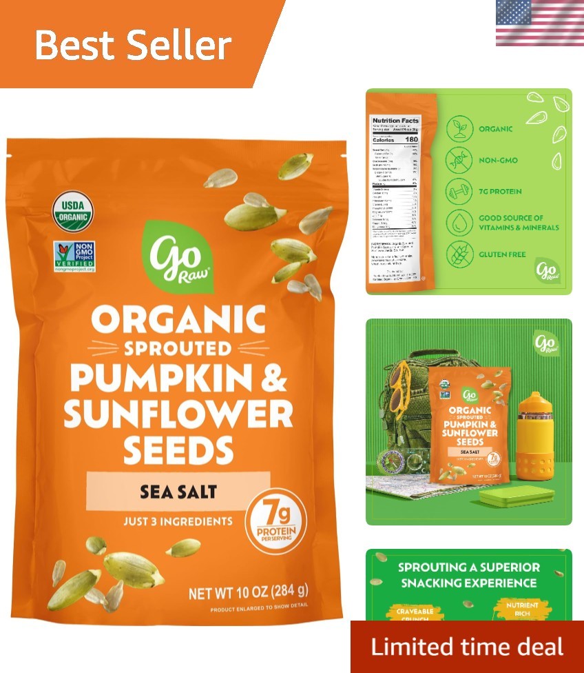 Keto-Friendly Sea Salted Organic Sprouted Seeds – 10oz Nutrient-Dense Snack