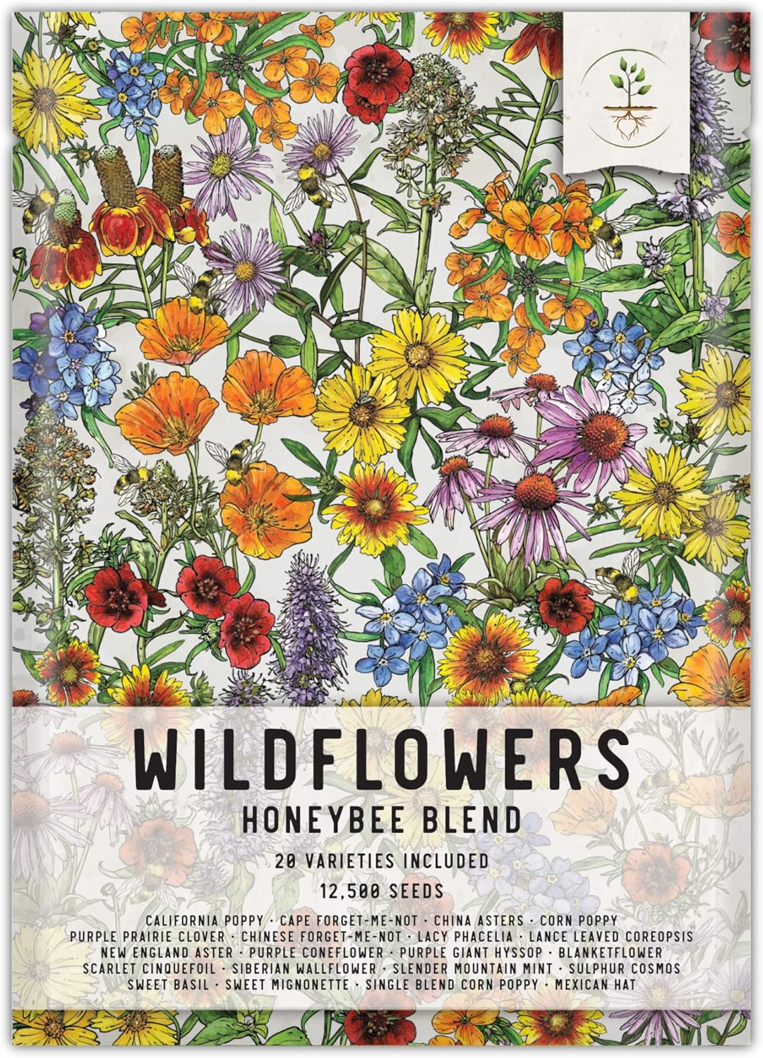 Bulk 12500 Seeds Honey Bee Wildflower Medium Pack (12500 Seeds)
