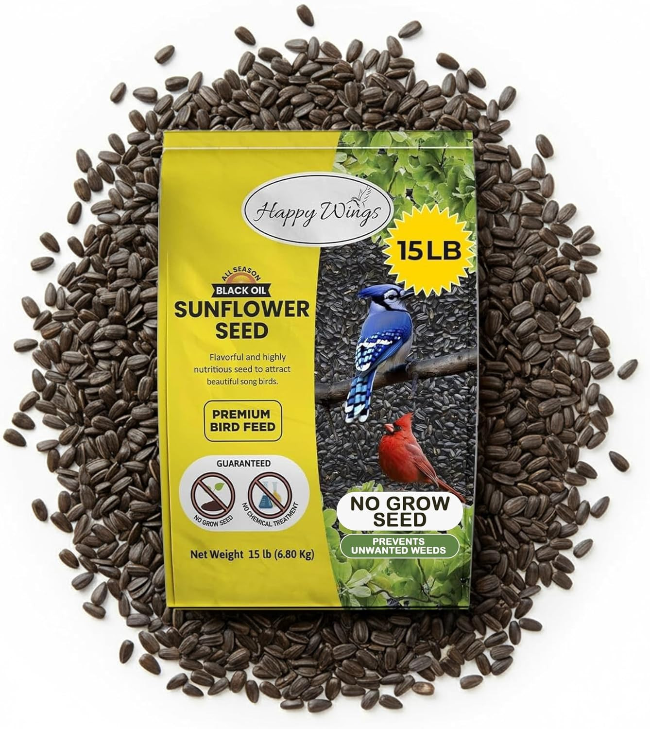Black Oil Sunflower Seeds – 5 Lb Wild Bird Food for Cardinals, Finches & Chickad