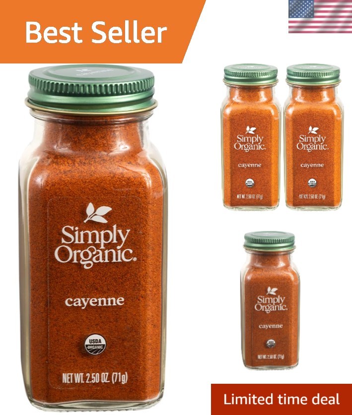 Organic Cayenne Pepper 2.89 oz Pack of 2 – Non-GMO & Kosher Certified Spice