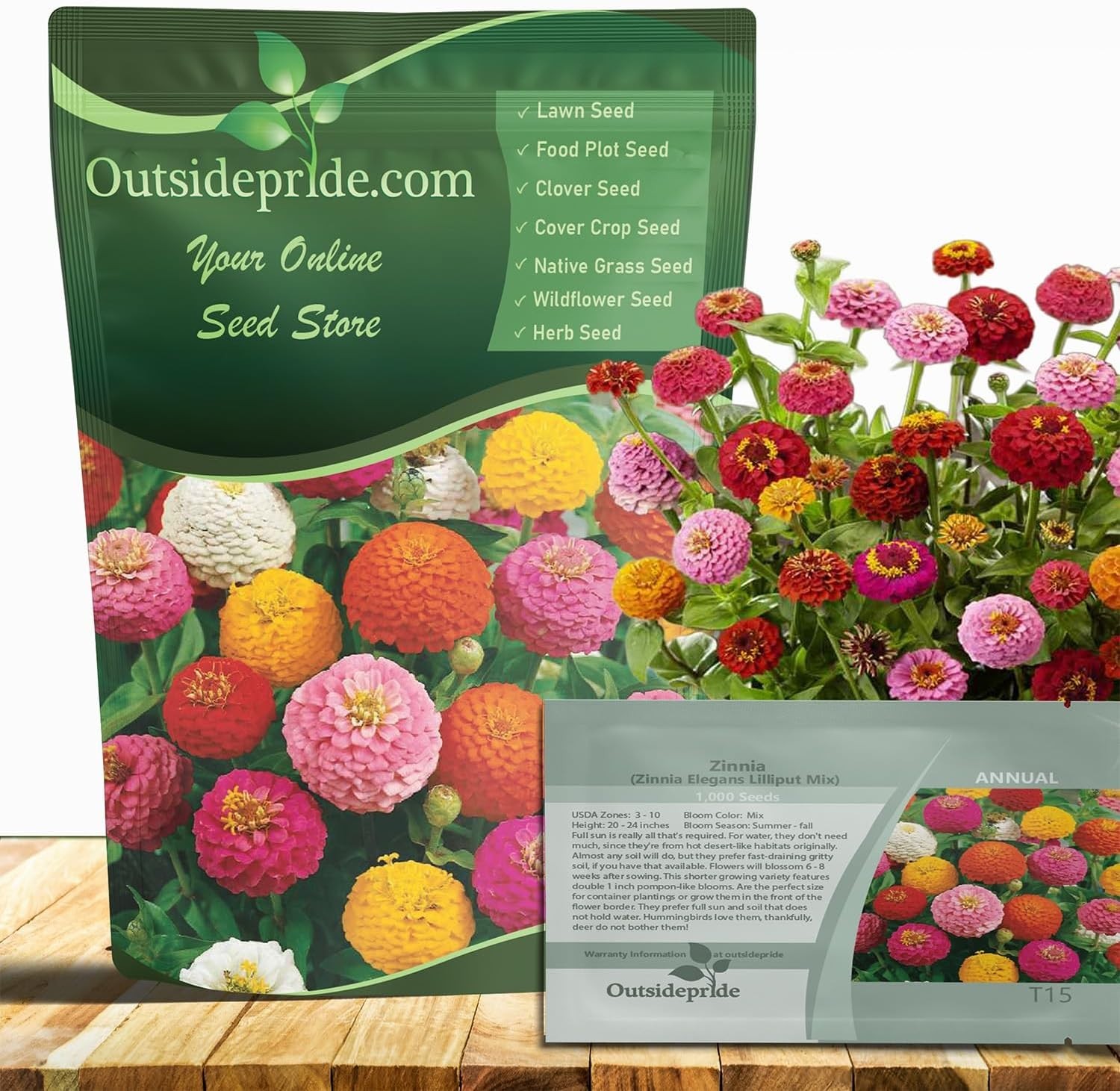 Easy-to-Grow 1000 Pcs Zinnia Seeds: Hardy Annuals for Vibrant Garden Displays