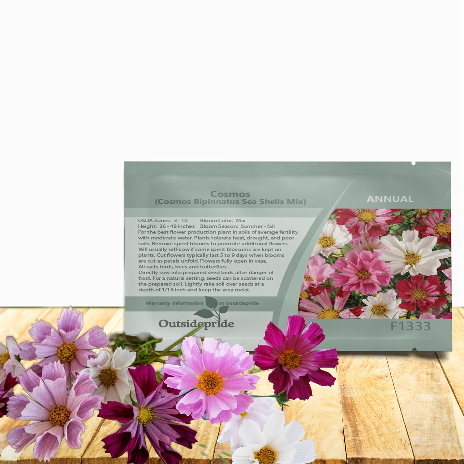 500 Seeds Drought Tolerant Cosmos Bipinnatus Sea Shells Garden Flower Seed MIx