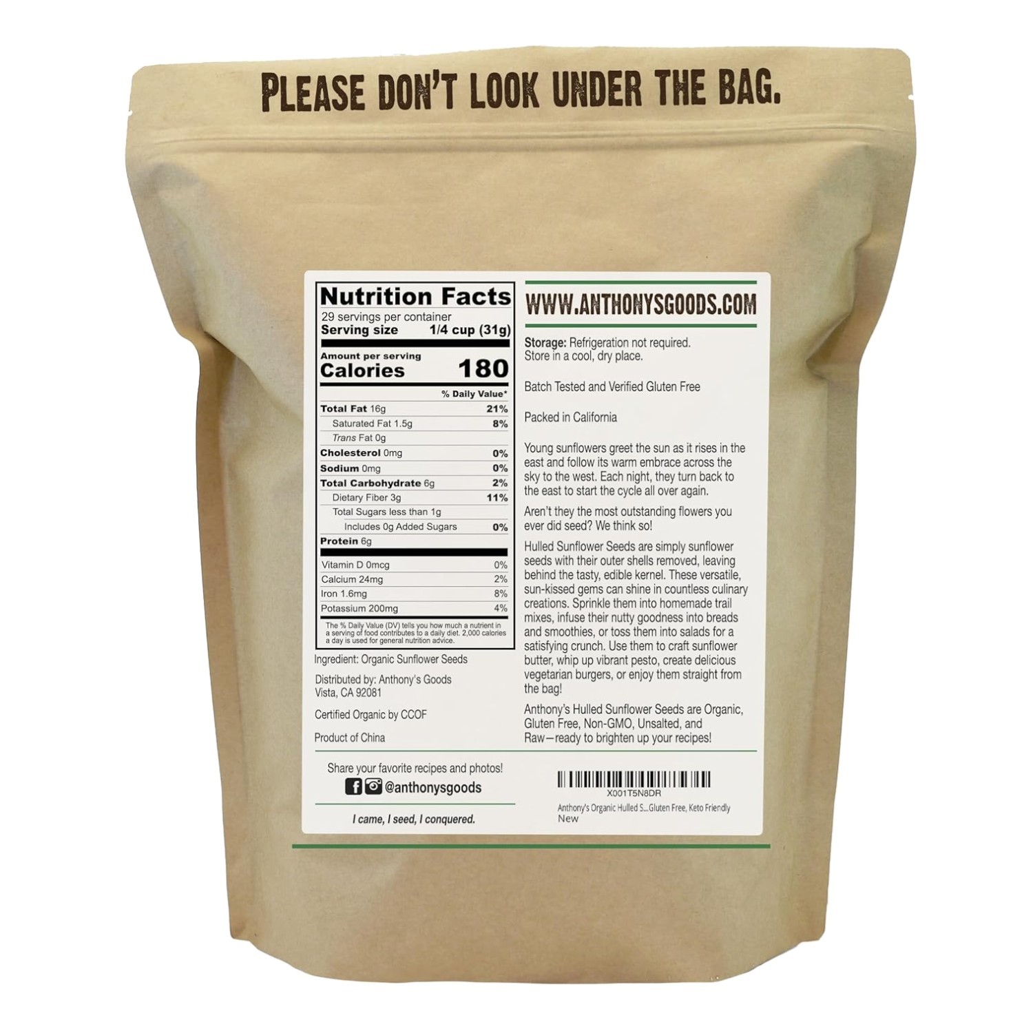 Mediterranean Sunflower Seeds, 2 lb