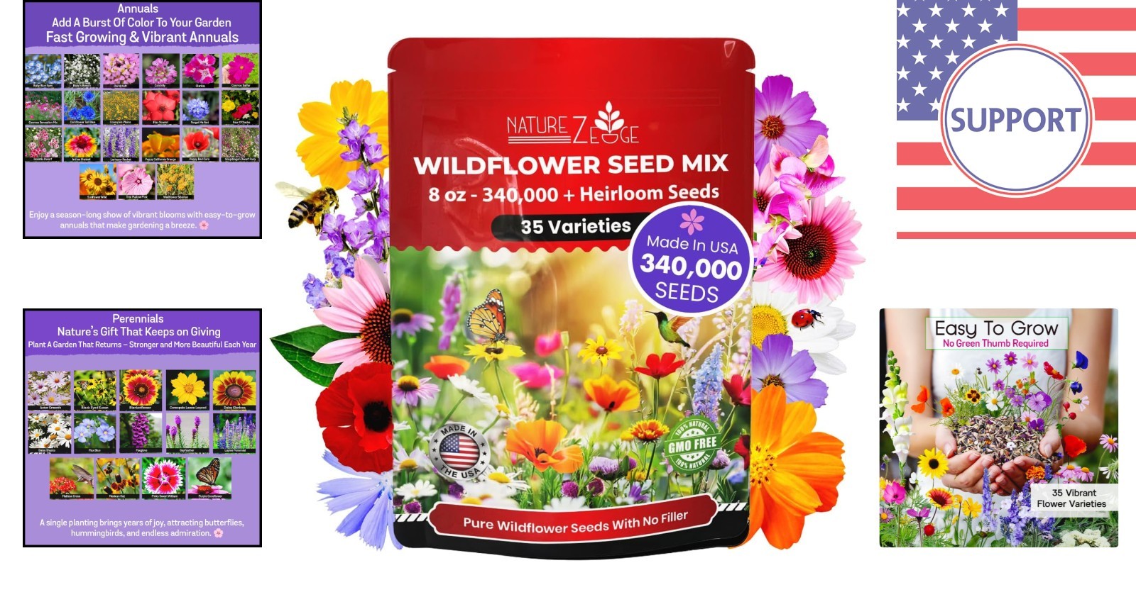 Eco-Friendly Wildflower Seed Collection – 1/2 lb of Beauty for Your Garden