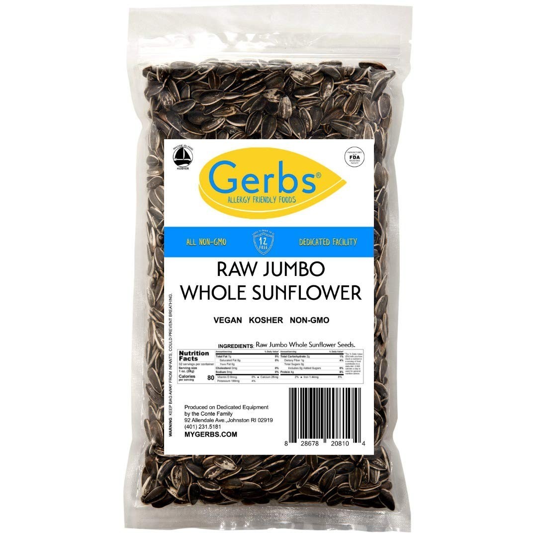 Gourmet Jumbo Raw Sunflower Seeds in 2 lb Resealable Bag – Keto-Friendly Snack