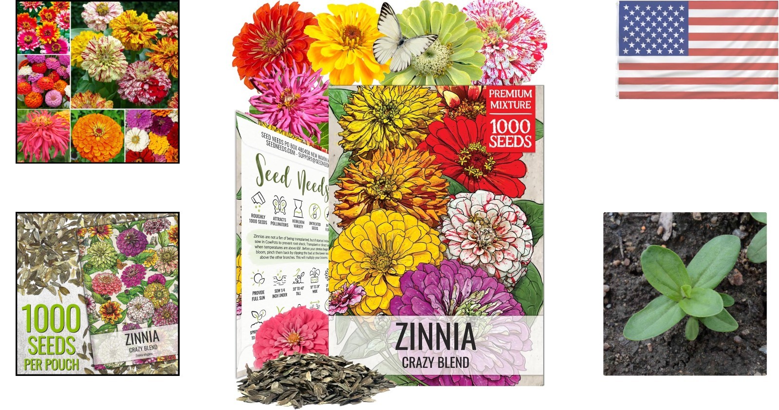 Heirloom Zinnia Seeds – 15+ Varieties, 1,000 Seeds for Cut Flower Gardens
