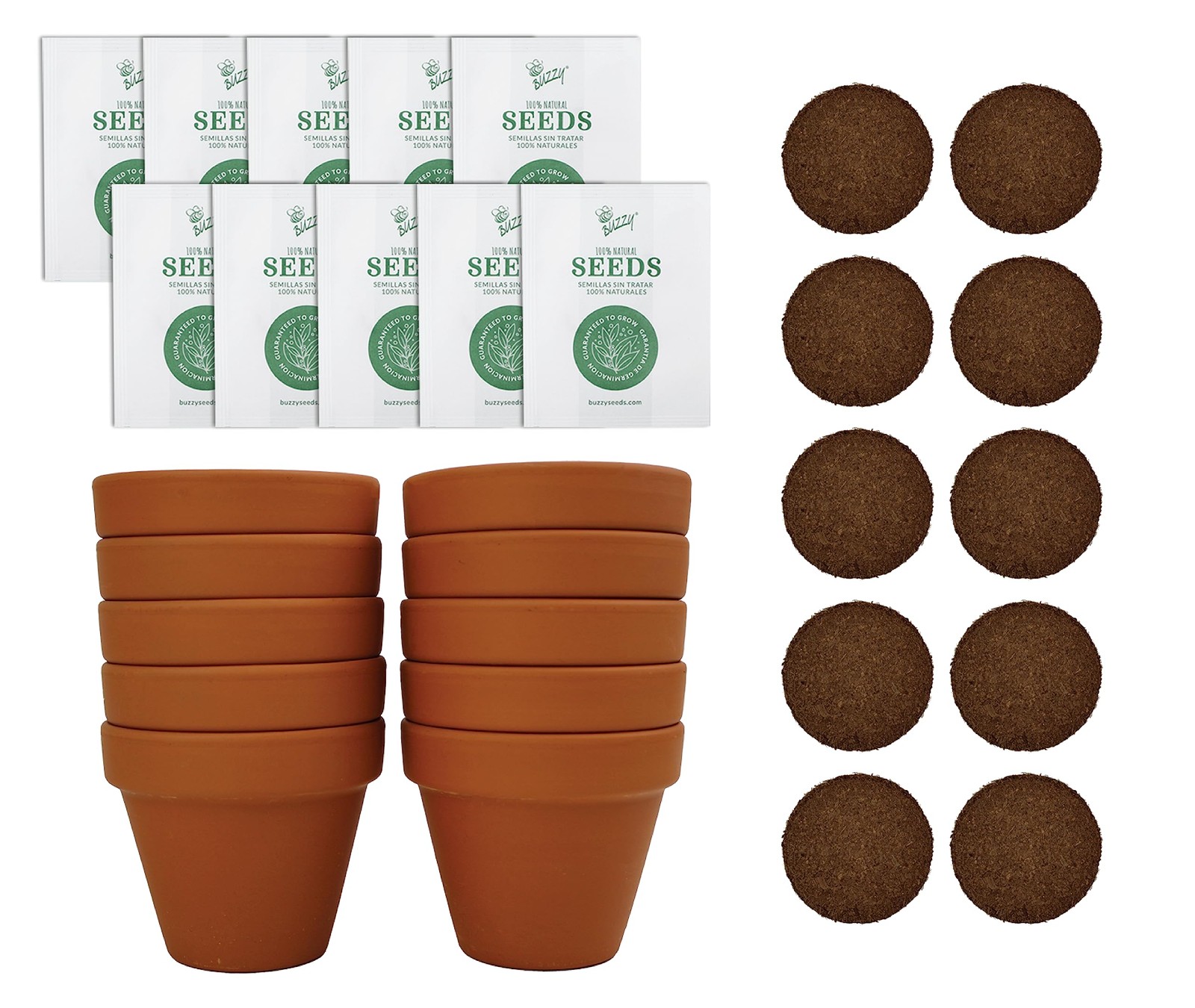 Seeds Sunflower Starter Kit Bulk 10 Pack – 3inch Terracotta Pots, Soil Pellet…